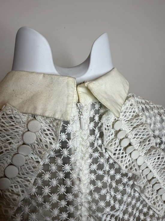 Self-Portrait White Lace Midi Dress with Collared Neckline - Picture 7 of 11